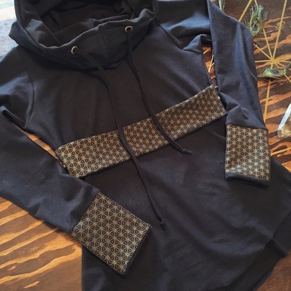 *SOLD* Sew Much Love Wanderlust Cowl Hoodie